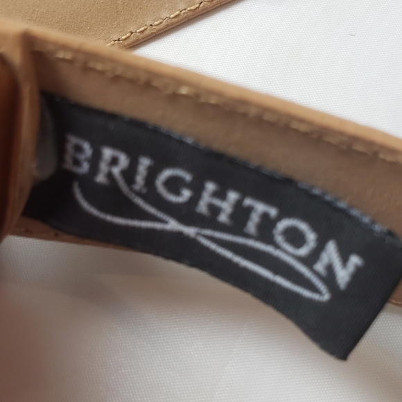 Brighton Brown Leather Belt with Silver Accents - Picture 5 of 8